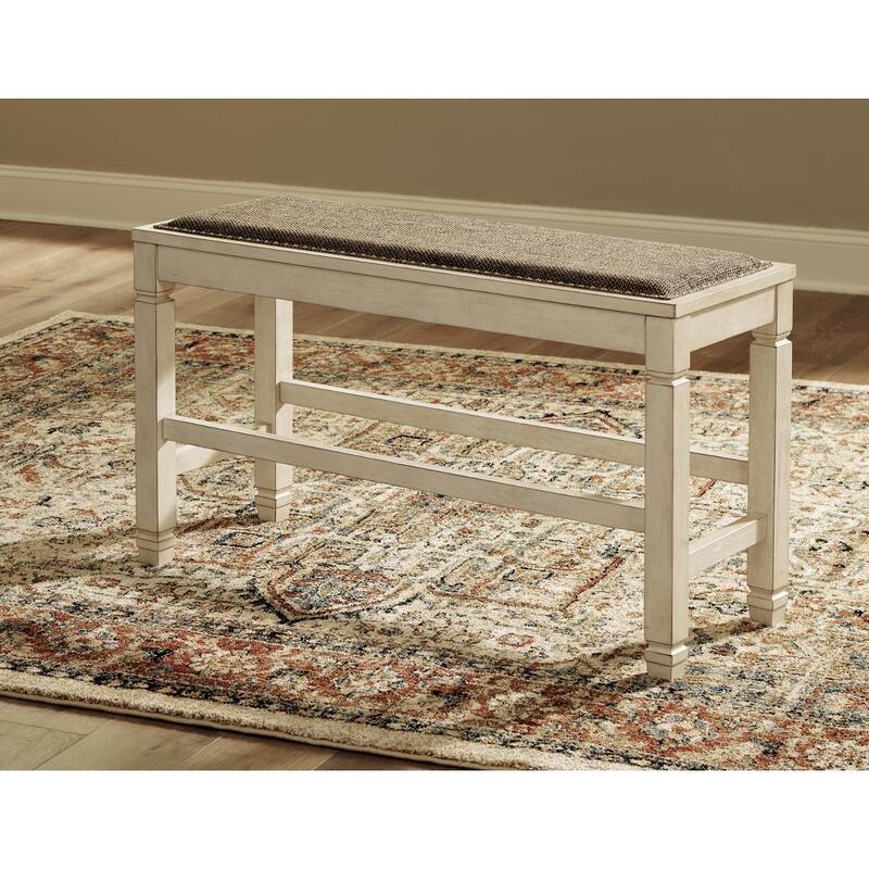 Bolanburg Casual DBL Counter Upholstered Bench, White