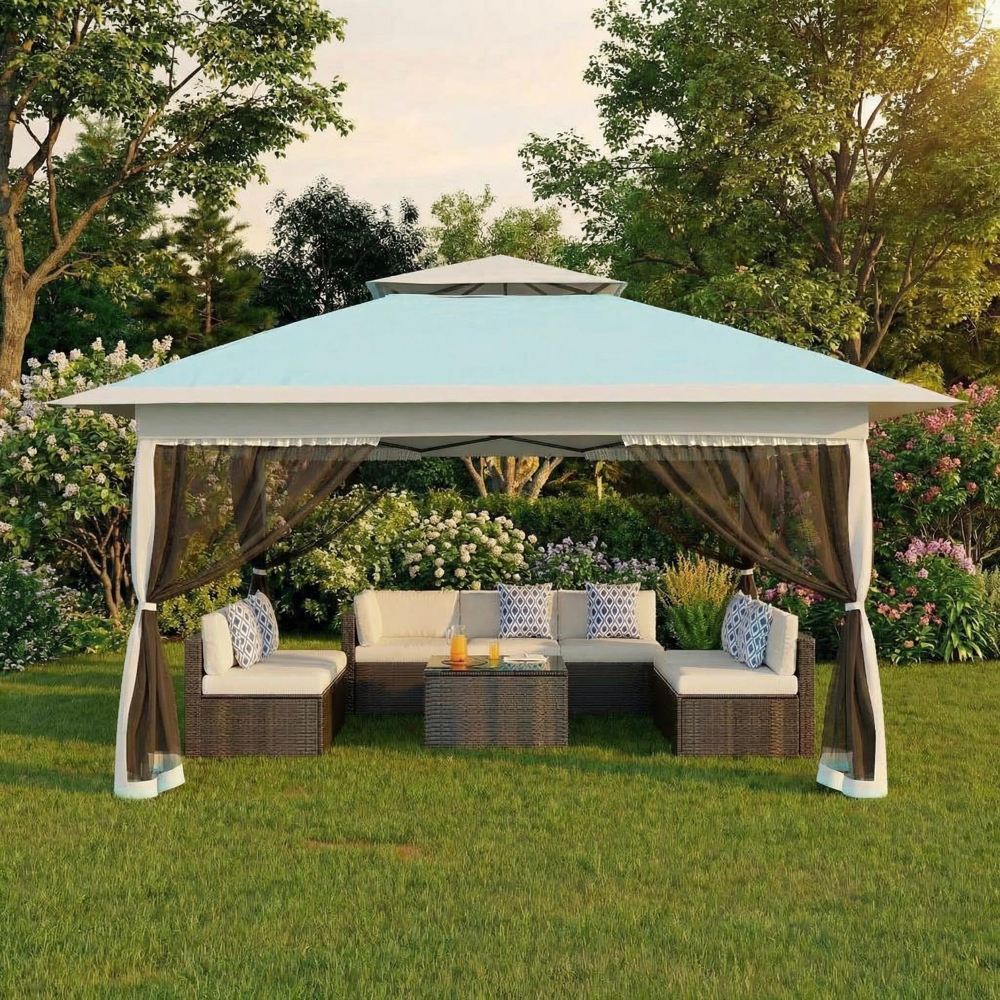 Pop Up Canopy Tent, Slant Legs, with Height Adjustable, 12x12 Ft