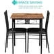 preview thumbnail 42 of 69, VECELO Modern 3/5-piece Dining Set Tempered Glass Top and Wood Top, Steel Dining Table and Chair Set of 2/4