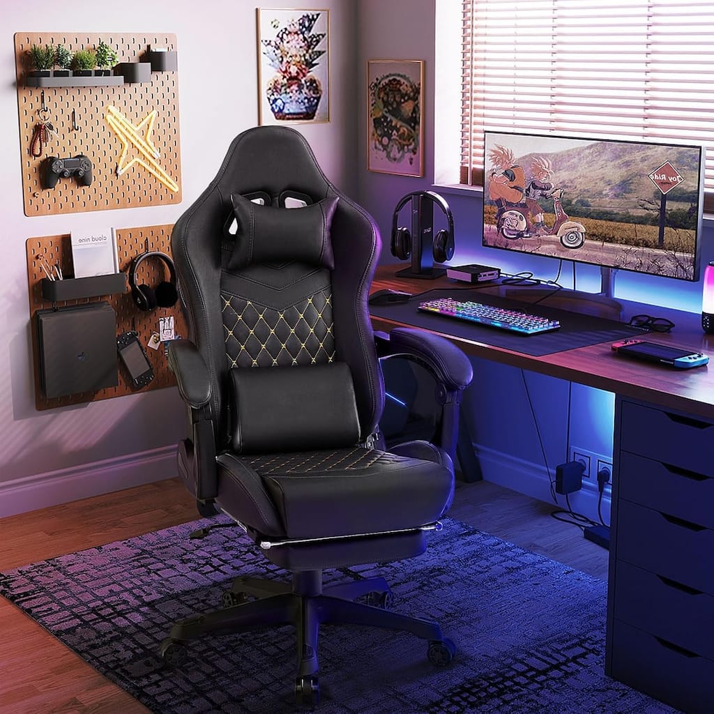 High Back Video Game Chair Ergonomic Computer Chair w/Rocking Function