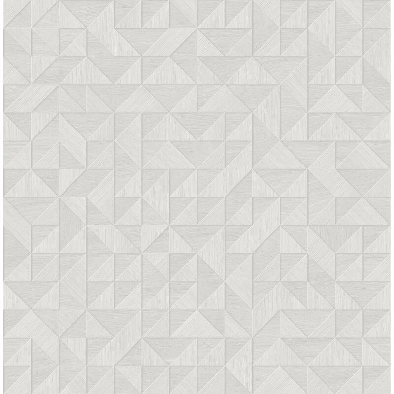 A-Street Prints Gallerie Light Grey Geometric Wood Wallpaper
