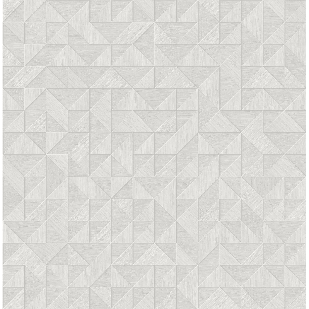 A-Street Prints Gallerie Light Grey Geometric Wood Wallpaper