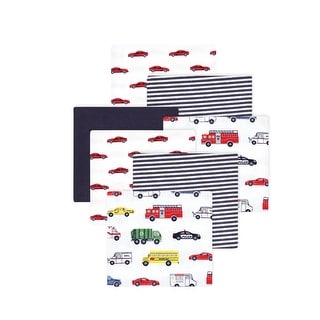 Little Treasure Hudson Baby Boys Cotton Poly Flannel Receiving Blankets Multipack, Multicolor Going Places, 30x30 inches