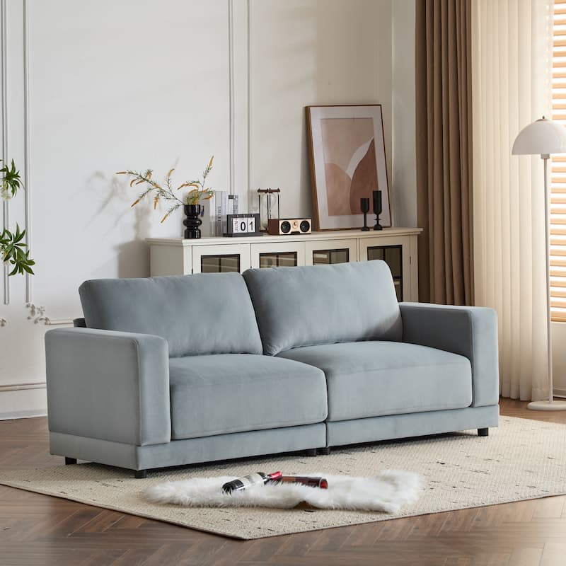 81" Classic Polyester 3-Seater Sofa with Soft Fabric Upholstery