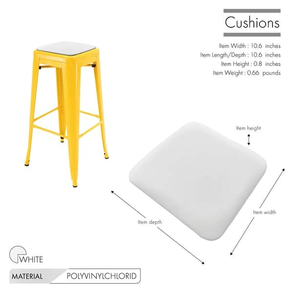 Porthos Home Seat Cushion for Metal Counter or Bar Stool, Set of 2