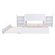 preview thumbnail 7 of 12, Storage Platform Bed with Headboard Pull-Out Shelves and Twin XL Size Trundle Bed, White