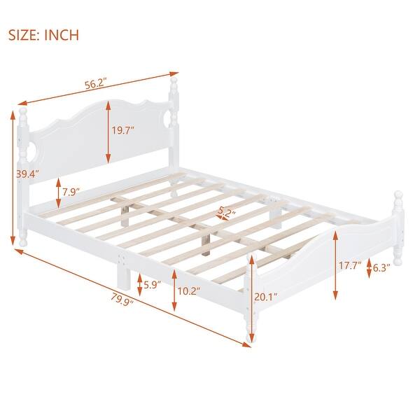 dimension image slide 0 of 2, Full Black Wood Platform Bed with Headboard and Slat Support, No Box Spring Needed