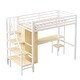 preview thumbnail 45 of 47, Full-Size Metal Loft Bed with Built-in Wardrobe, L-Shaped Desk, Charging Ports, and Multi-Layer Storage Shelves