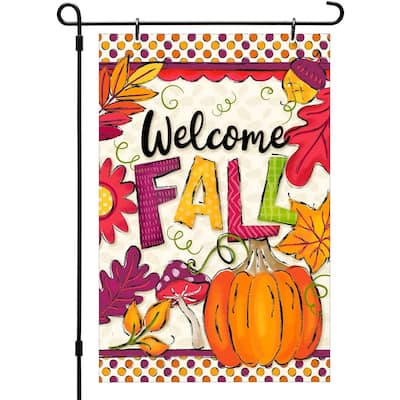 Made in USA Reversible Printed Garden Flag Outdoor Yard Décor Welcome Fall by CounterArt® 12 x 18.25 inches