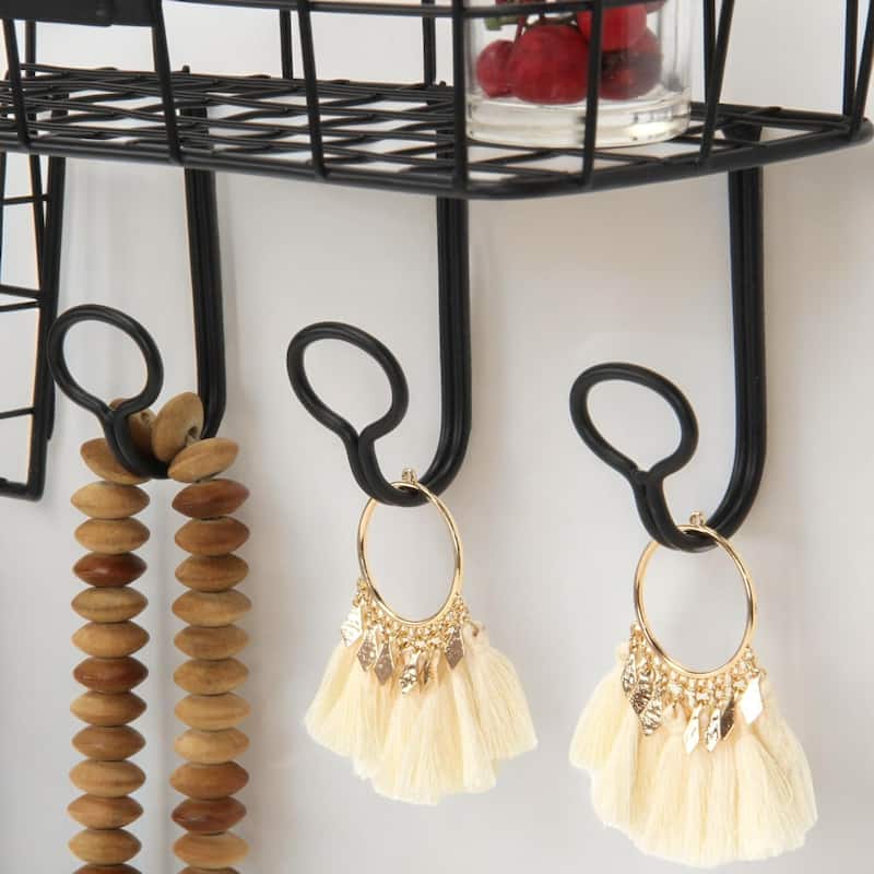 Metal Wall Hook and Shelf Organizer - 22"