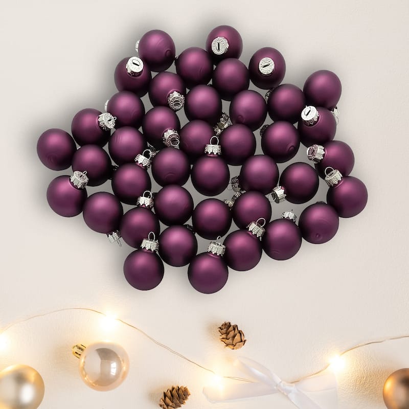 Matte Finish Glass Christmas Ball Ornaments 1.25" (30Mm) Purple 40Ct