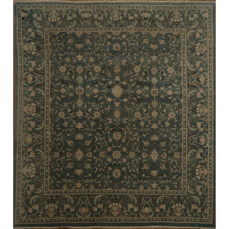Hand Knotted Oriental 100% Wool Carpet Traditional All-Over Navy Blue & Blues Ziegler Area Rug - 12' 3'' X 10' 10''