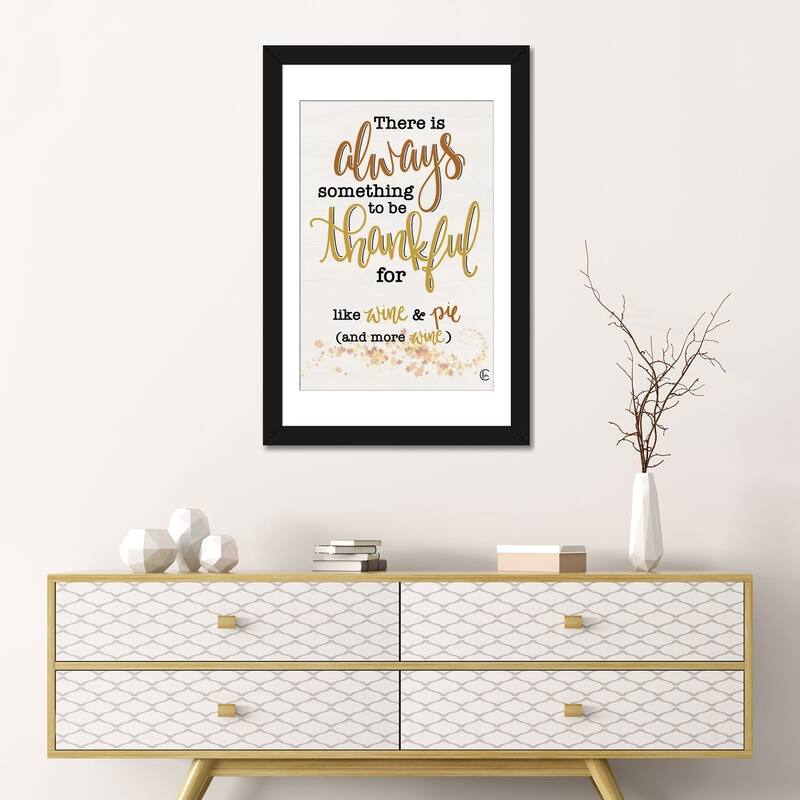iCanvas "Thankful For Wine And Pie" by Fearfully Made Creations
