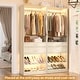 preview thumbnail 32 of 30, 25'' W Freestanding Closet System with 2 Wooden Drawers and Adjustable Shoes Rack and Hanging Rod,Walk-in Closet Organizer