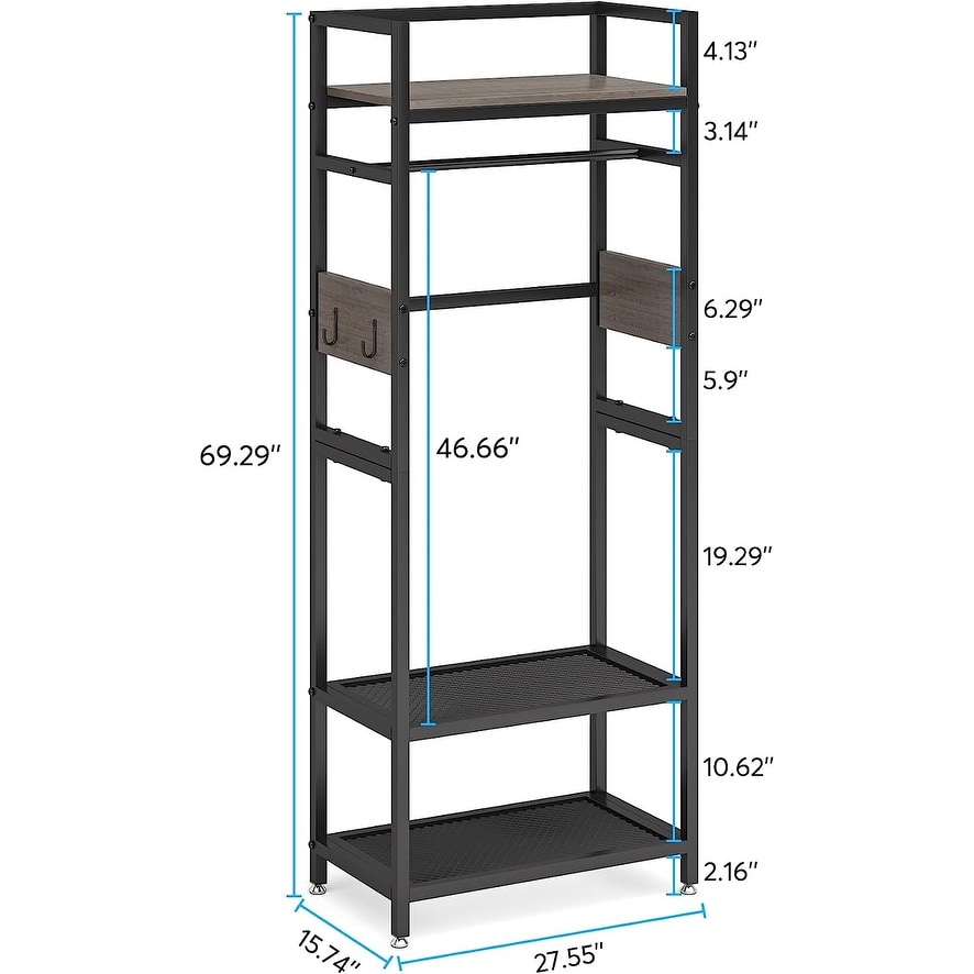 Dropship Clothes Rack,Clothes Rack With Shelves,Freestanding Closet  Organizer For Living Bedroom Room Kitchen Bathroom Entryway Office Storage  Shelves Clothes Hanging Rack,CR-538 Black to Sell Online at a Lower Price
