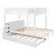 preview thumbnail 10 of 57, Full-Over-Full Bunk Bed with Twin size Trundle, Storage and Desk,with USB and 3 Plugs