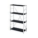 preview thumbnail 2 of 4, 4-Tier Tennos Bookshelf, Black & Chrome Finish
