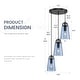 preview thumbnail 5 of 9, 3-Light Cluster Pendant Light with Blue Seeded Glass