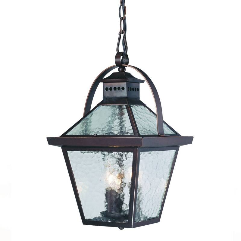 HomeRoots Bay Street 3-Light Architectural Bronze Hanging Light - 9.75' X '16.5' X '9.75