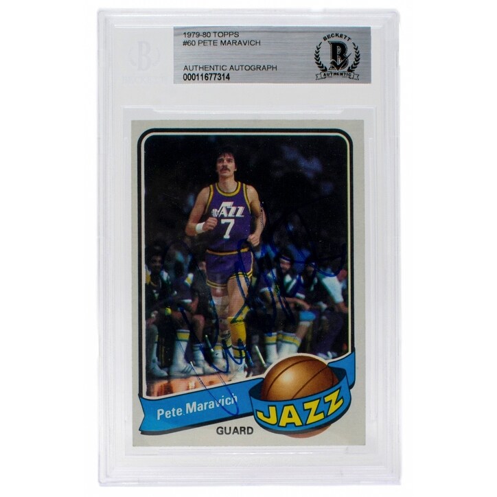 Shop Pistol Pete Maravich Signed 1979 Topps 60 New Orleans Jazz Card Slabbed Bas Overstock 29896379
