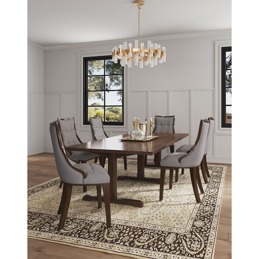 Cream leather dining chairs top set of 6