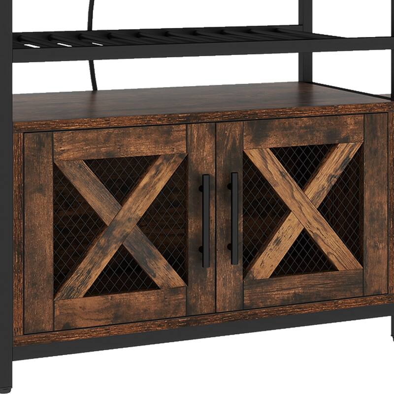 Moasis 6-Tier Kitchen Bakers Rack Utility Storage Shelf Microwave Oven Stand With Wine Rack