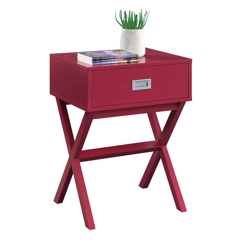 End Table with Large Trunk Style Drawer and Smooth Top Surface, Modern Storage Accent Table with Concealed Space for Essentials