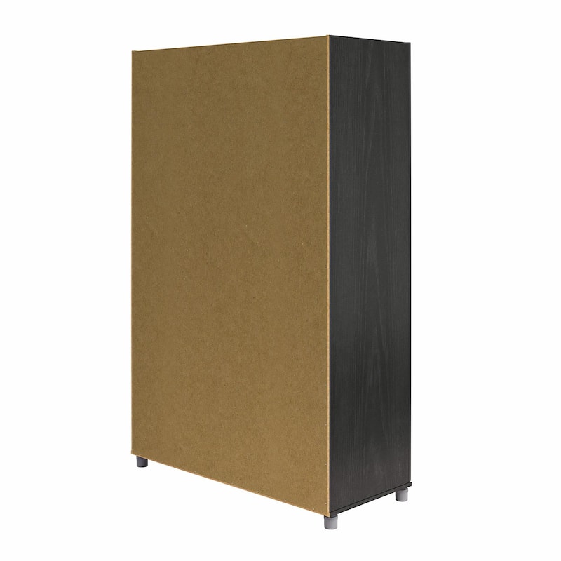 Roomfitters Camberly Framed 3-Door Wardrobe Closet with Hanging Rod and Shelving Storage, Black Finish