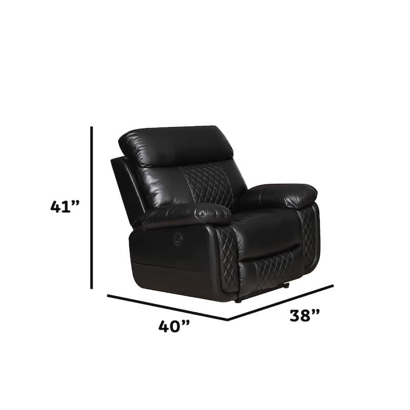 Contemporary Plush Faux Leather Upholstered Living Room Reclining Chair