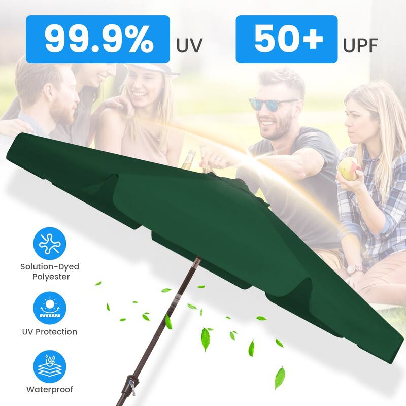 10ft Patio Market Umbrella with UV-Resistant and Sagging Edge Designed