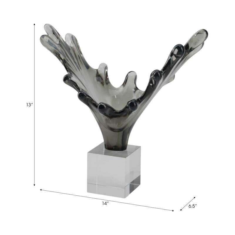 Glass Sculpture Artistic Agua Splash Elegant Decorations Living Room