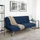 preview thumbnail 3 of 29, Madison Modern Comfort Futon Sofa Bed Navy Blue