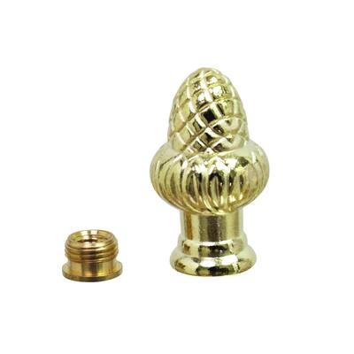 Aspen Creative 1 Pack Zinc Acorn Knob in Brass Plated Finish, 1 1/2" Tall - BRASS PLATED