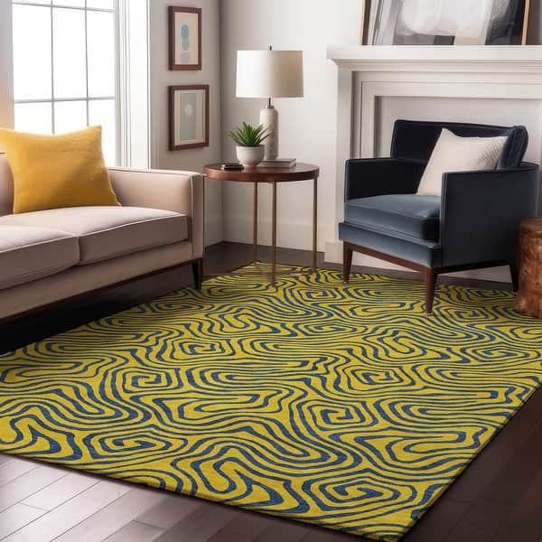 slide 2 of 134, Premium Washable Super Soft Modern Maze Mayfield Rug Yellow - 10' x 14'