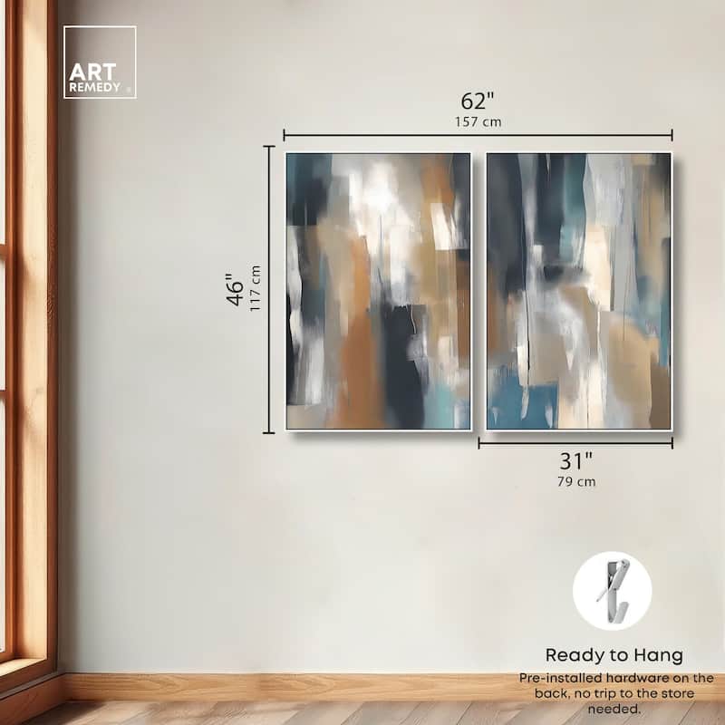 Vertical Rush Canvas Set of 2 by Art Remedy