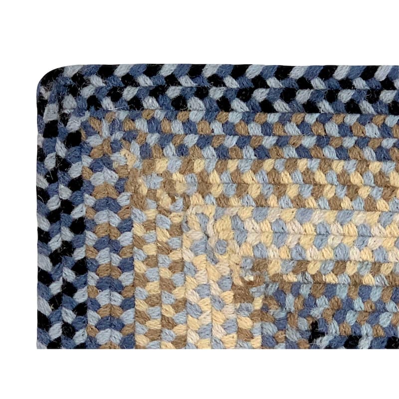 Better Trends Woodbridge Braid 100% Wool Stain Resistant, Double Sided Reversible Oval Indoor Area Utility Rug