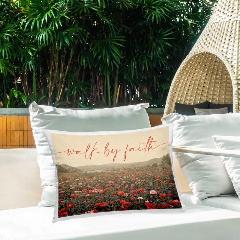 Stupell Walk By Faith Garden Printed Outdoor Throw Pillow Design by GAIL PECK