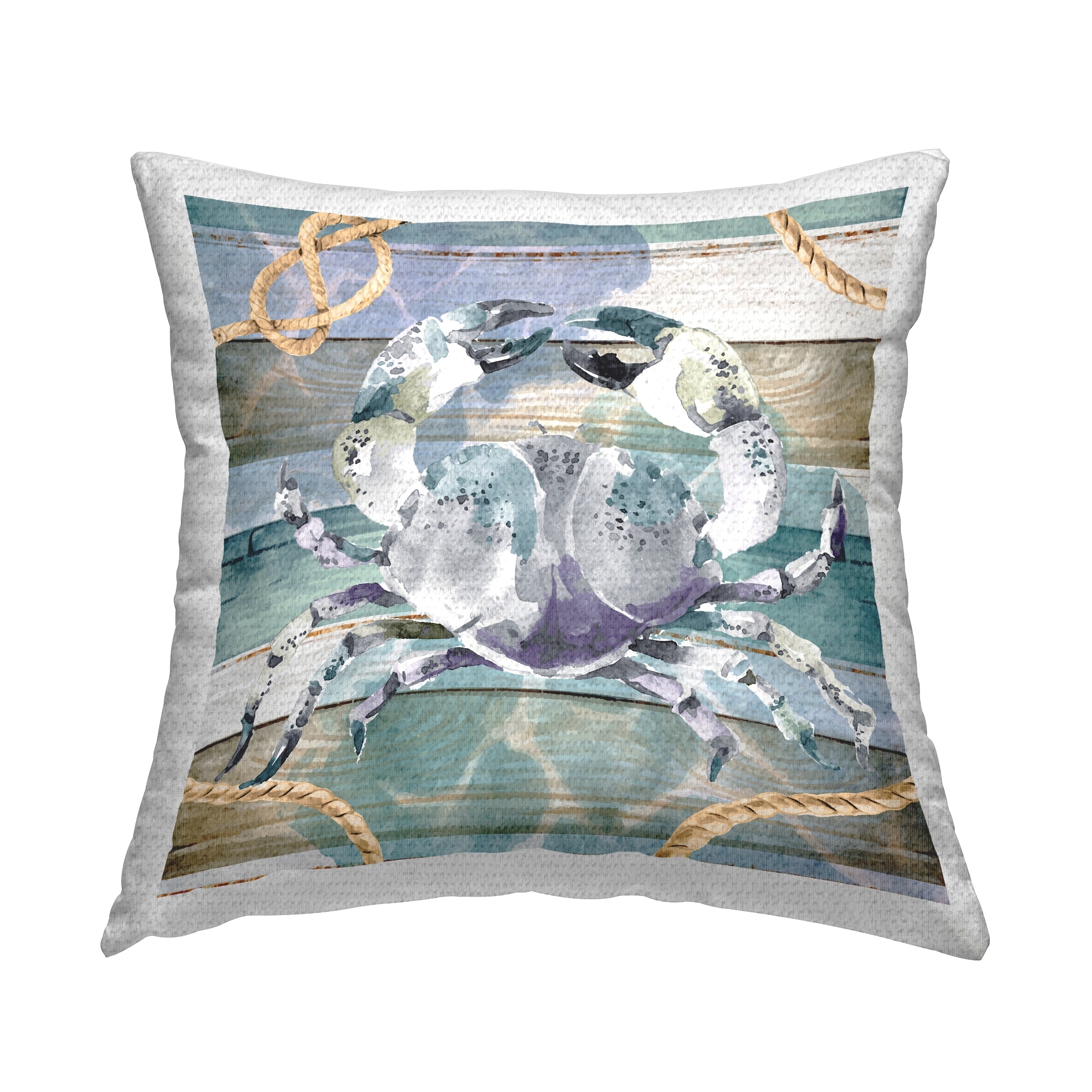 Stupell Crab & Nautical Rope Printed Outdoor Throw Pillow Design by ND Art
