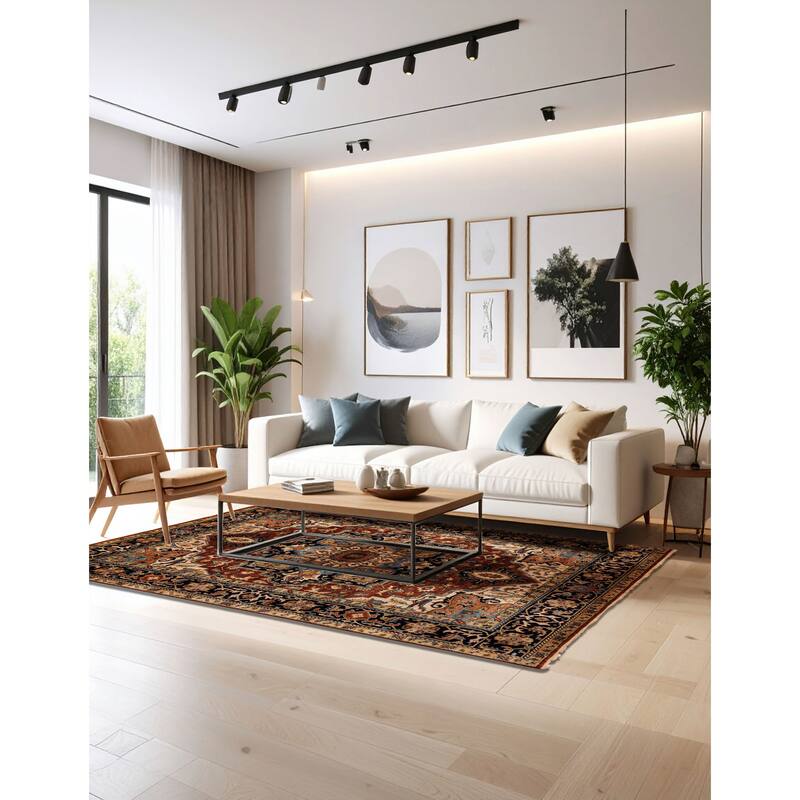 ECARPETGALLERY Hand-knotted Jules Sultane Dark Copper Wool Rug - 7'9 x 9'11