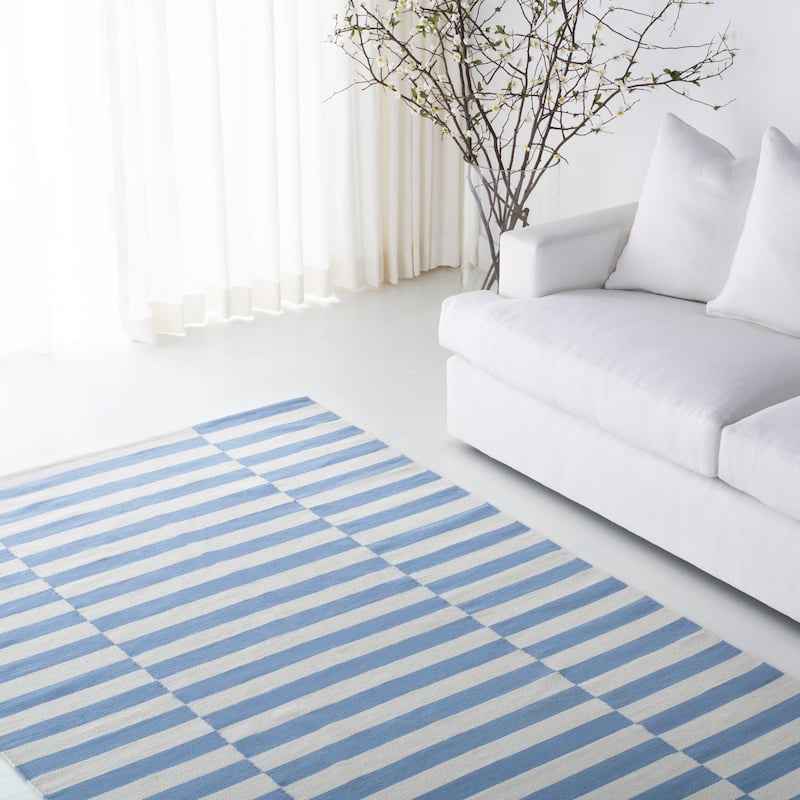 Lauren Ralph Lauren Ludlow Stripe Nautical & Coastal Cotton Rug - 5' x 8' - Chambray