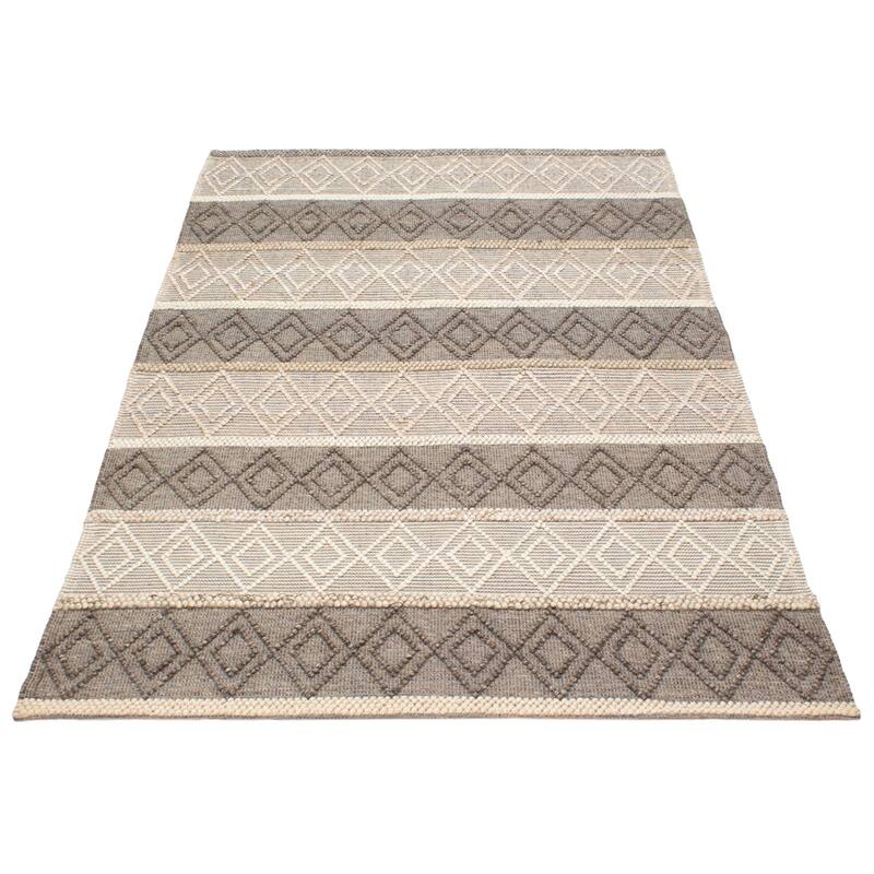 ECARPETGALLERY Braid weave Sienna Brown Wool Rug - 6'2 x 9'1