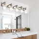 preview thumbnail 14 of 27, Modern Vanity Light with Seeded Glass Shade