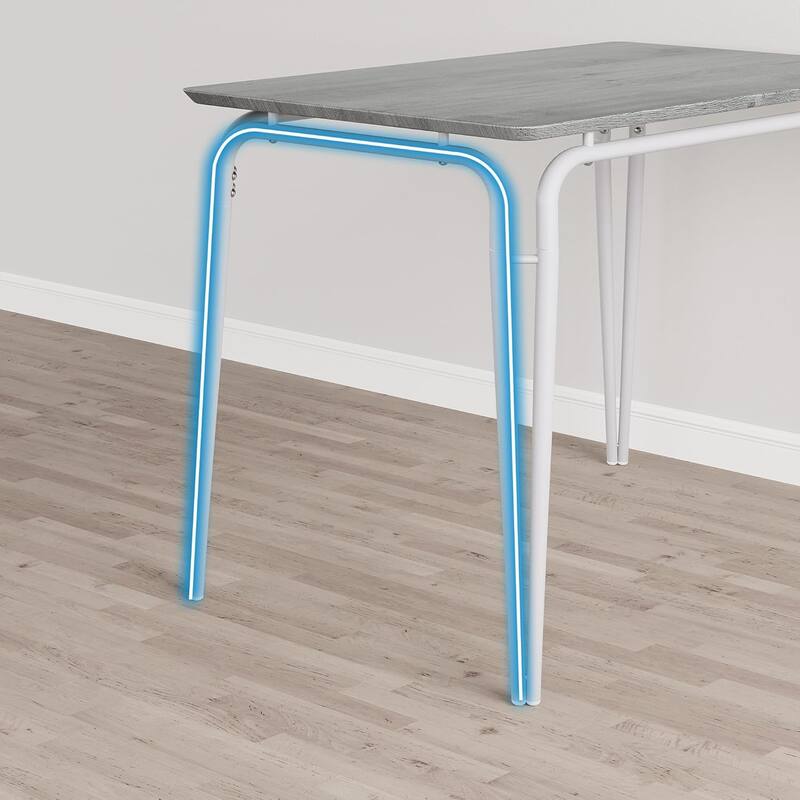 5-Piece Dining Table Set with Upholstered Chairs, Square Table with Metal Frame for Kitchen or Dining Room