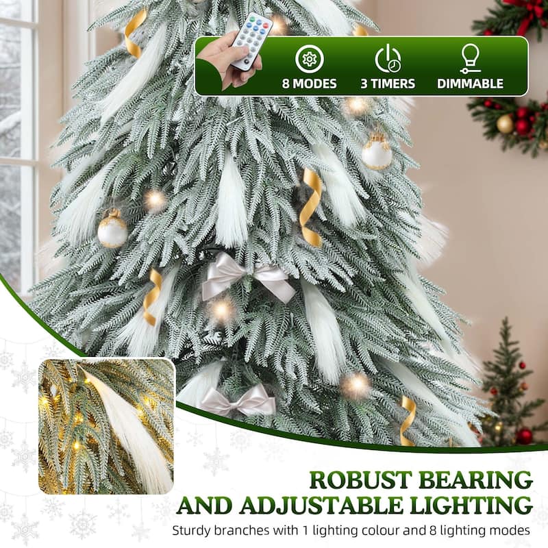 6.5ft Pre-Lit Artificial Spruce Christmas Tree