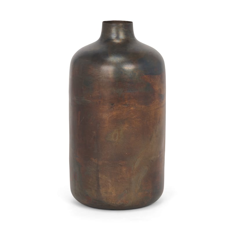 12" Gold Cylinder Metal Table Vase - 6.30