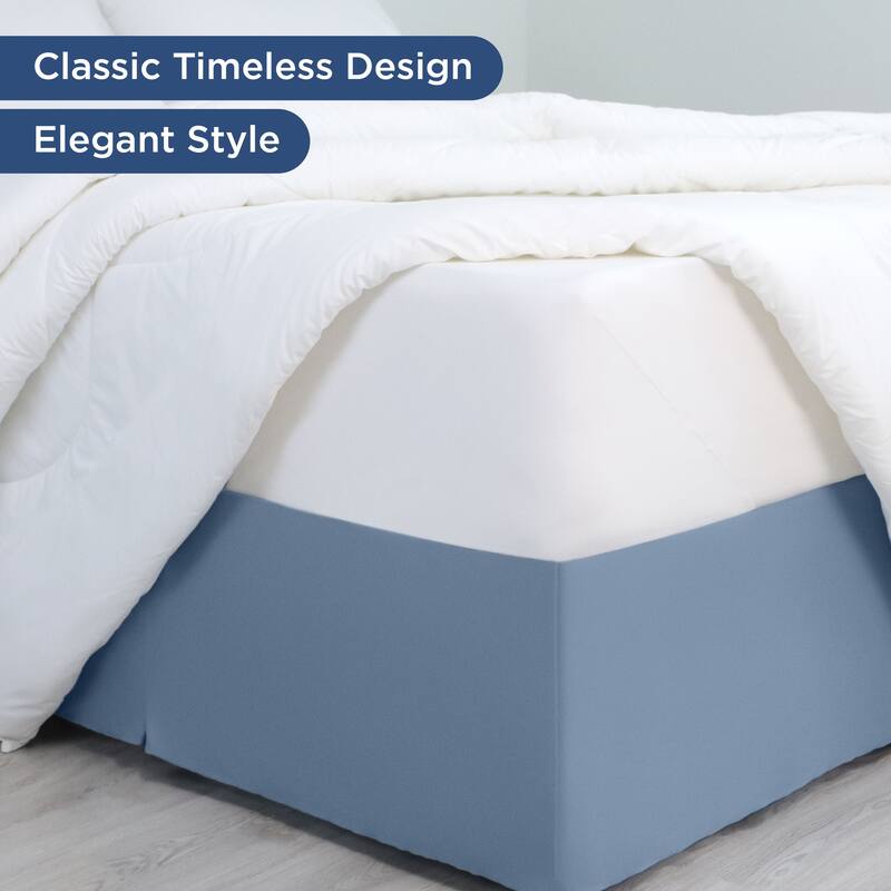 Martex 100% Microfiber Inverted Pleat Bed Skirt 15 Inch Hotel Quality