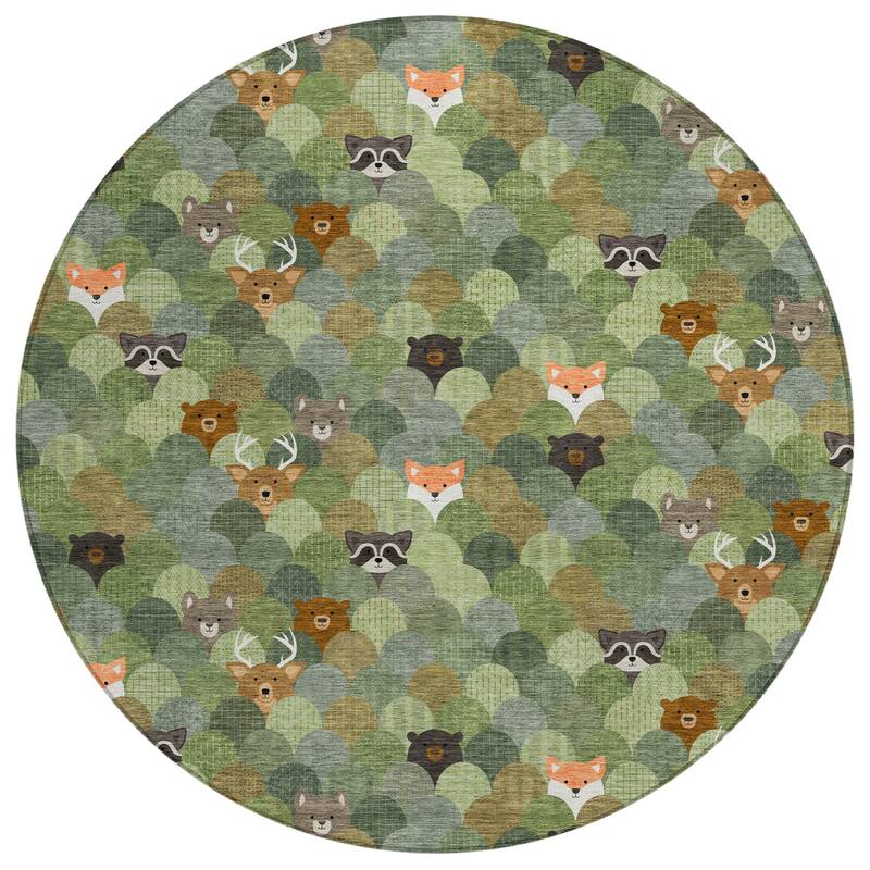 Machine Washable Indoor/ Outdoor Whimsy Critters Chantille Rug