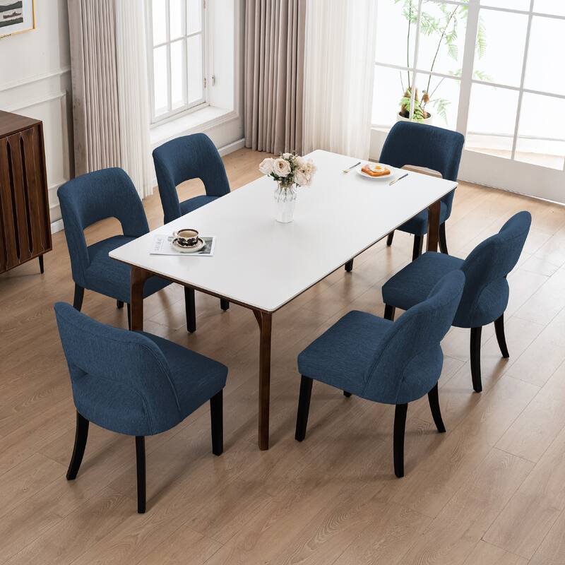 Set of 2/4/6 Modern Fabric Upholstered Dining Room Chair Kitchen Chairs with Wood legs