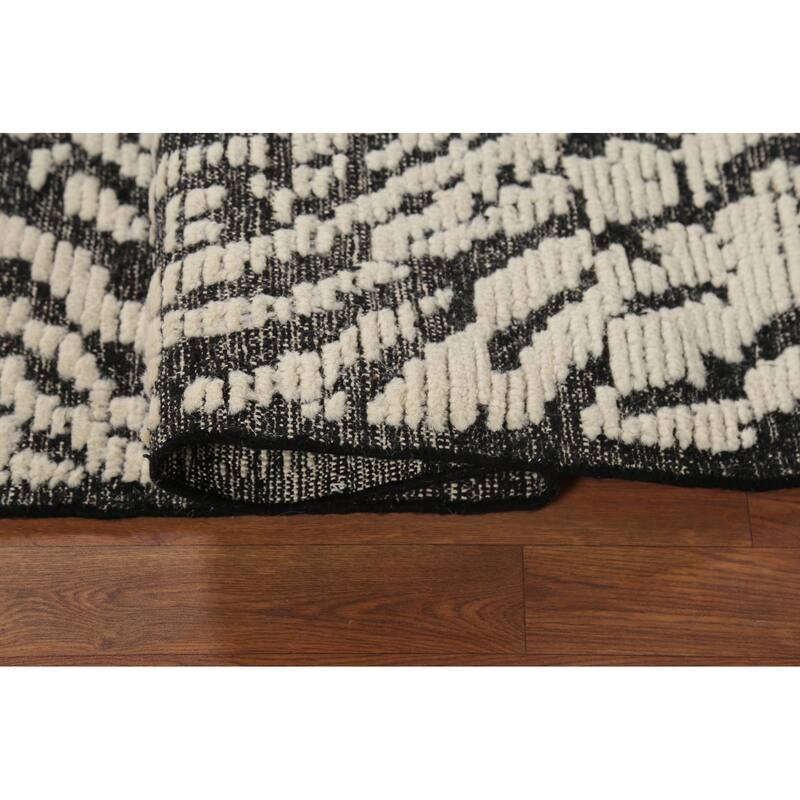 Abstract Moroccan Area Rug Handmade Wool Carpet - 5'0"x 7'11"