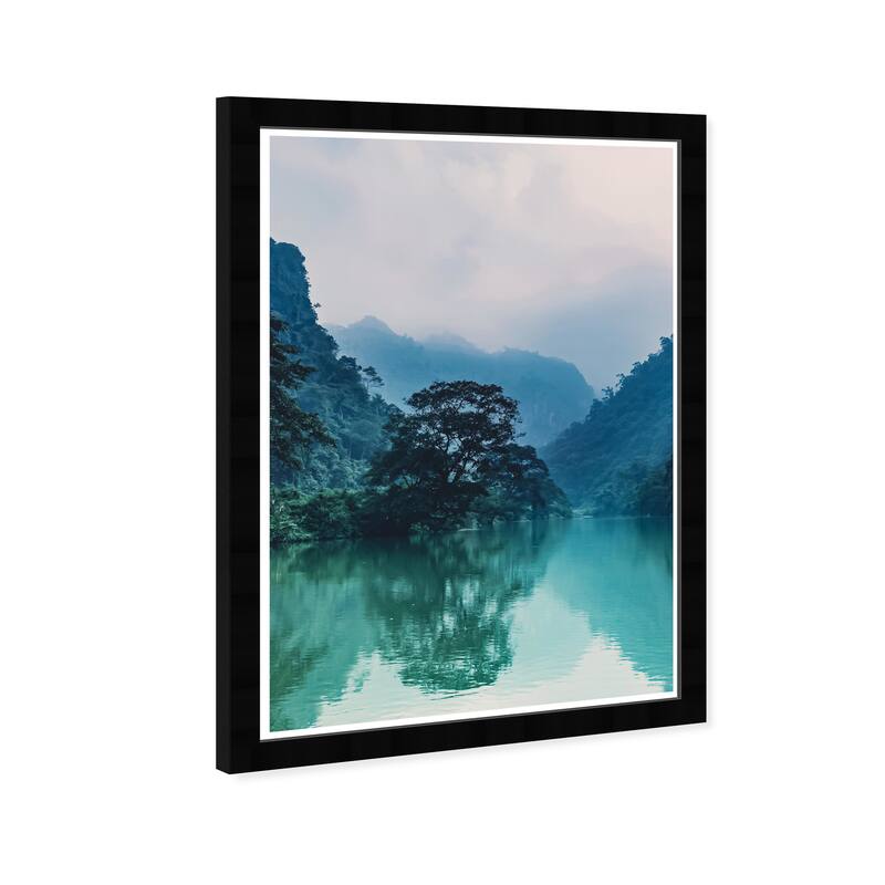 Wynwood Studio Prints Floral and Botanical River Water and Teal Blue and Modern & Contemporary Wall Art Canvas Print